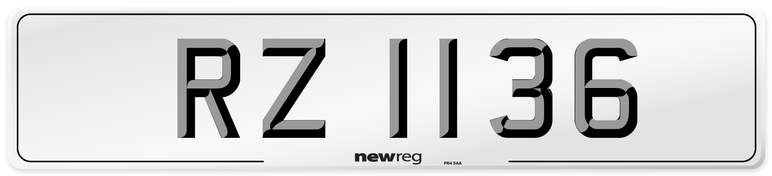 RZ 1136 Number Plate from New Reg